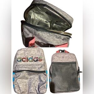 Adidas Gray Backpack with Colorful Logo